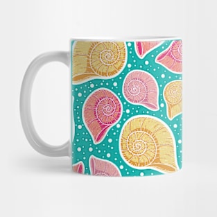 Beautiful Line Art Seashells Seamless Surface Pattern Design Mug